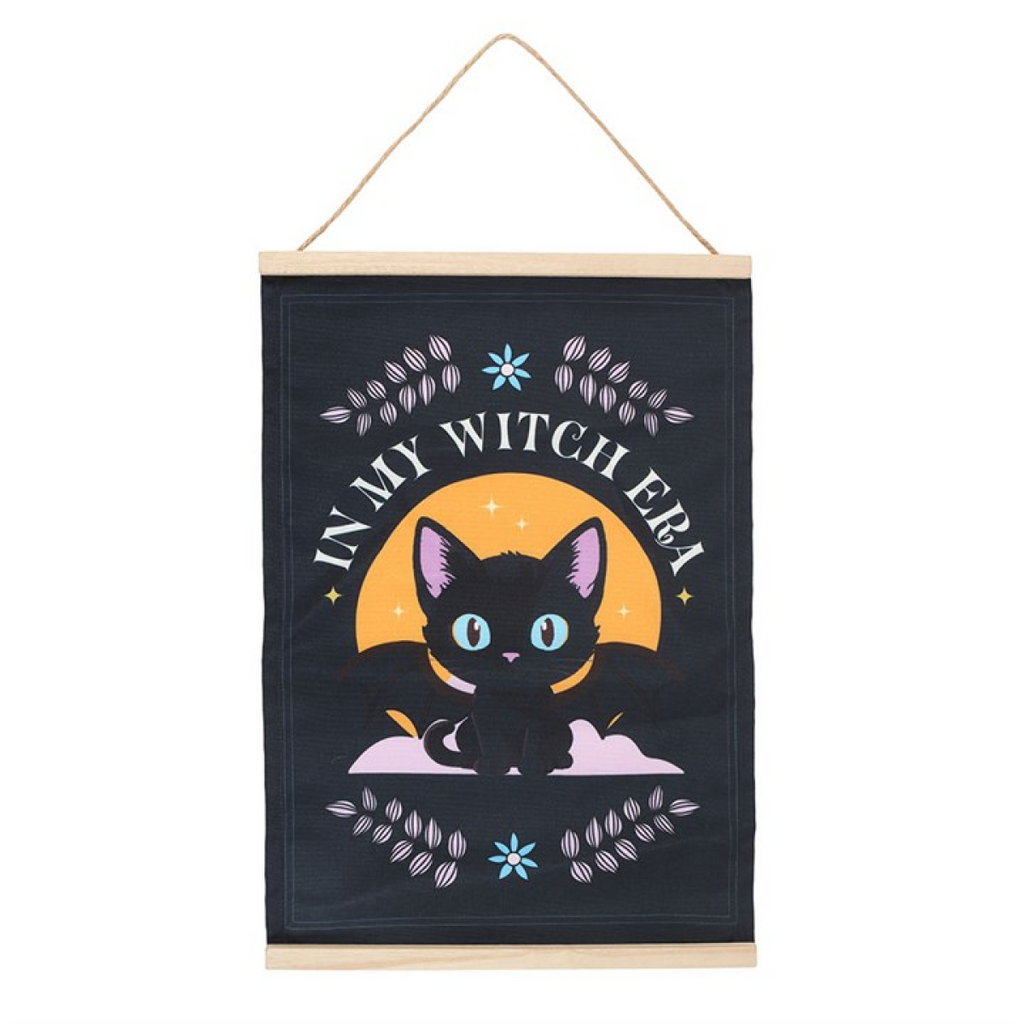 In My Witch Era Bat Cat Fabric Wall Hanging