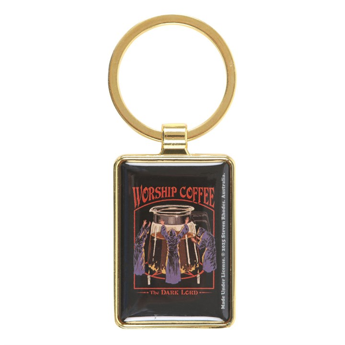 Worship Coffee Keyring by Steven Rhodes