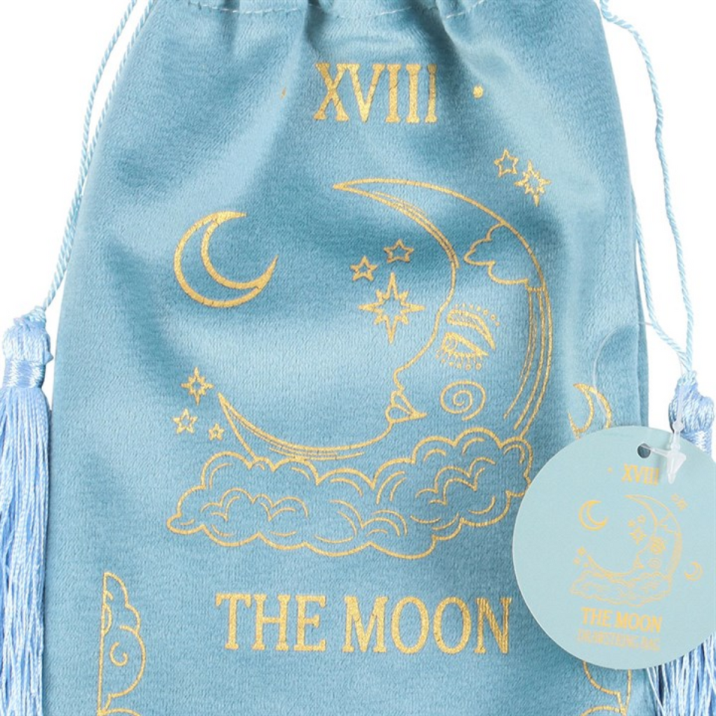 The Moon Vintage Tarot Velvet Drawstring Bag