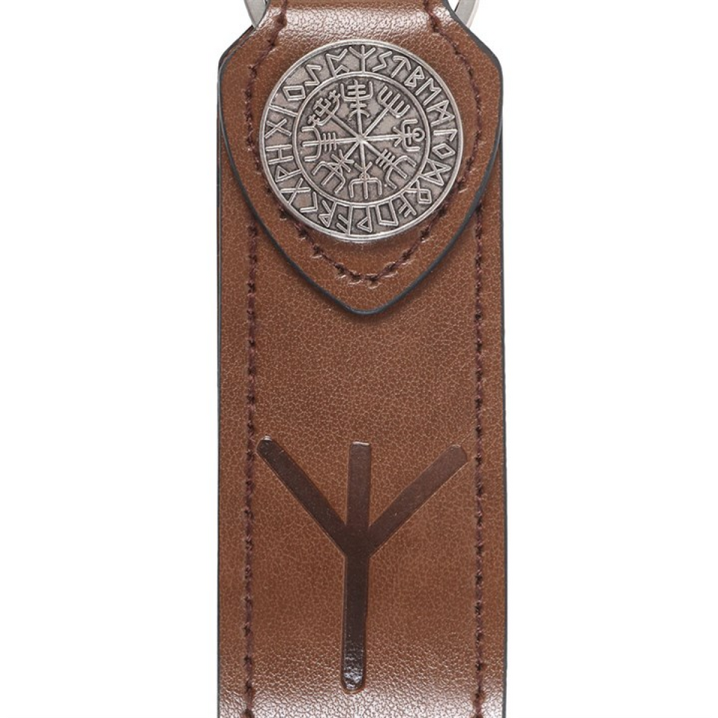 Protection Viking Rune Faux Leather Keyring