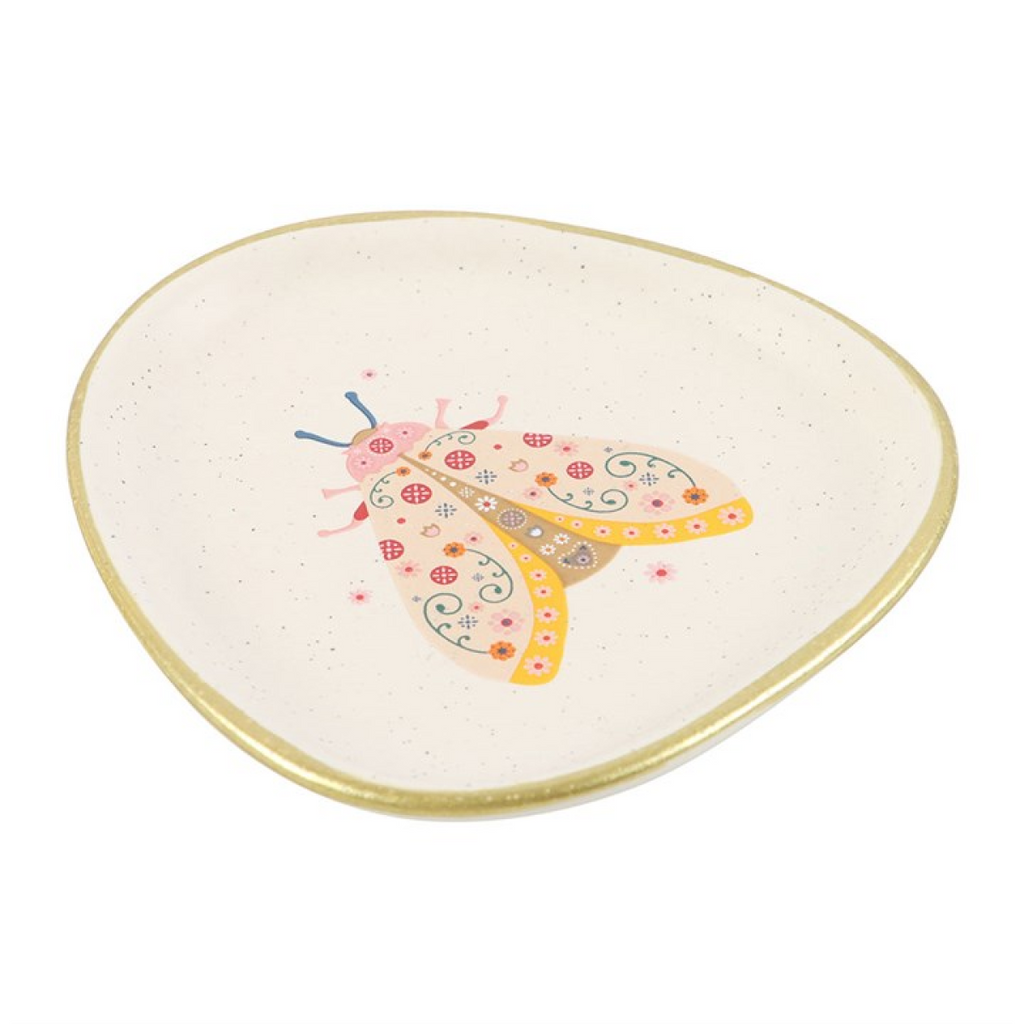 Floral Moth Trinket Dish