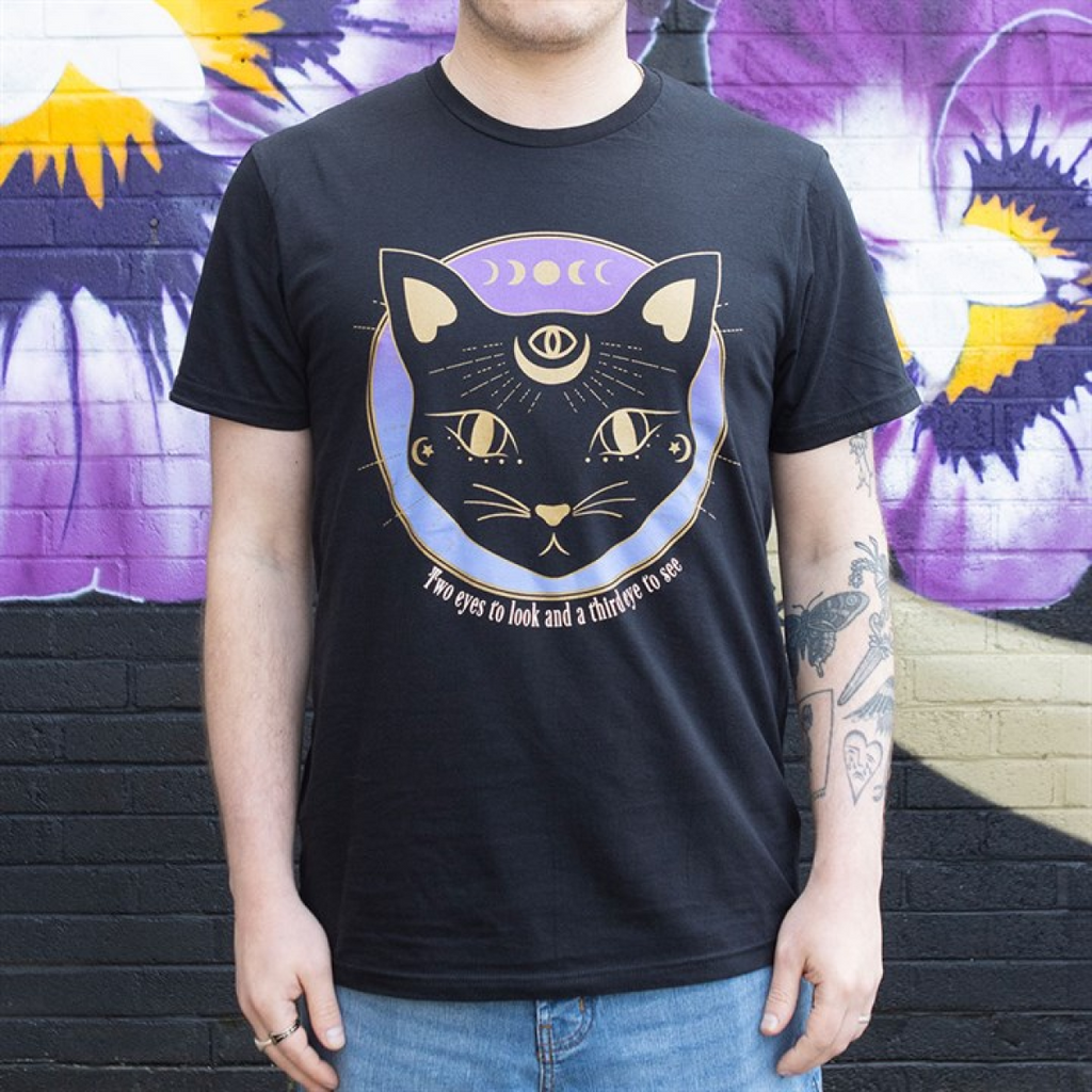 Mystic Mog Black Cat Unisex T-shirt Size S