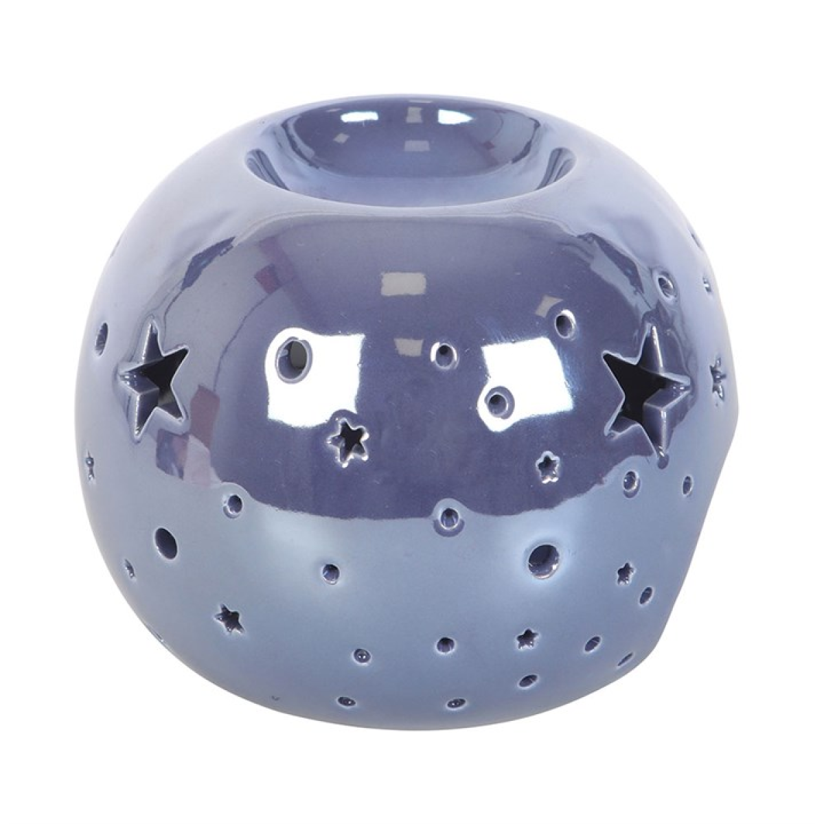 *Purple Iridescent Star Ceramic Oil Burner and Wax Warmer (12/24)