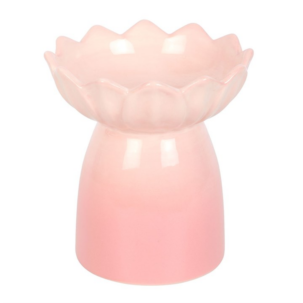 *Pink Water Lily Ceramic Oil Burner and Wax Warmer (12/24)