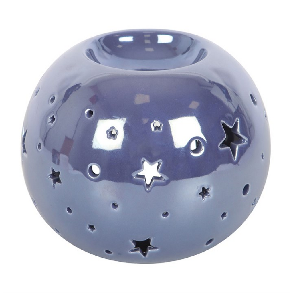 *Purple Iridescent Star Ceramic Oil Burner and Wax Warmer (12/24)