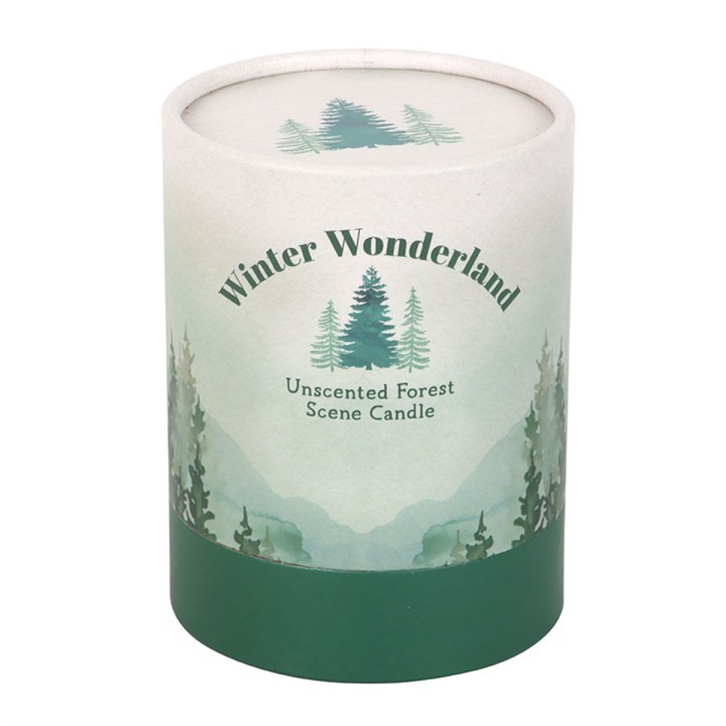 Winter Wonderland Candle with Tree Scene