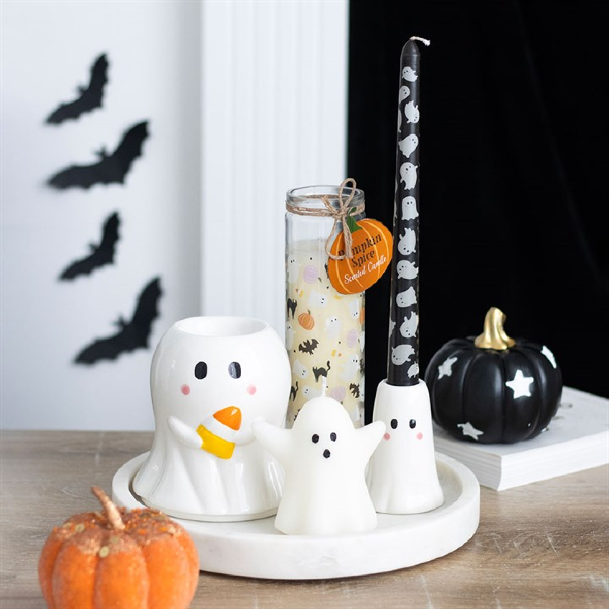 Sweet Ghost Candle Holder with Taper Candle