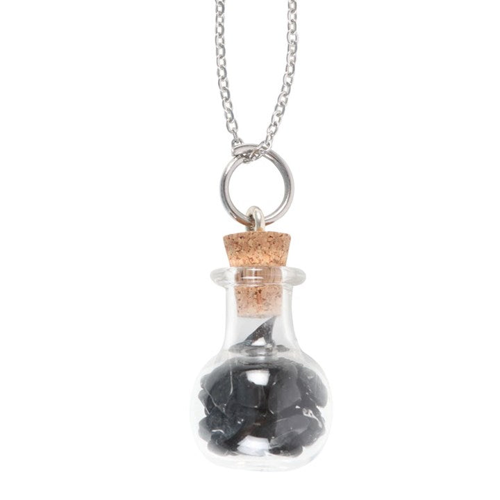 *Protection Potion Black Obsidian Crystal Chip Necklace (12/24)