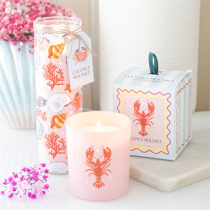 Pastel Shell Print Coconut & Sea Salt Tube Candle