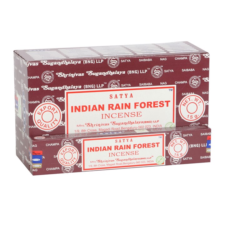 Set of 12 Indian Rain Forest Incense Sticks by Satya (12/50)