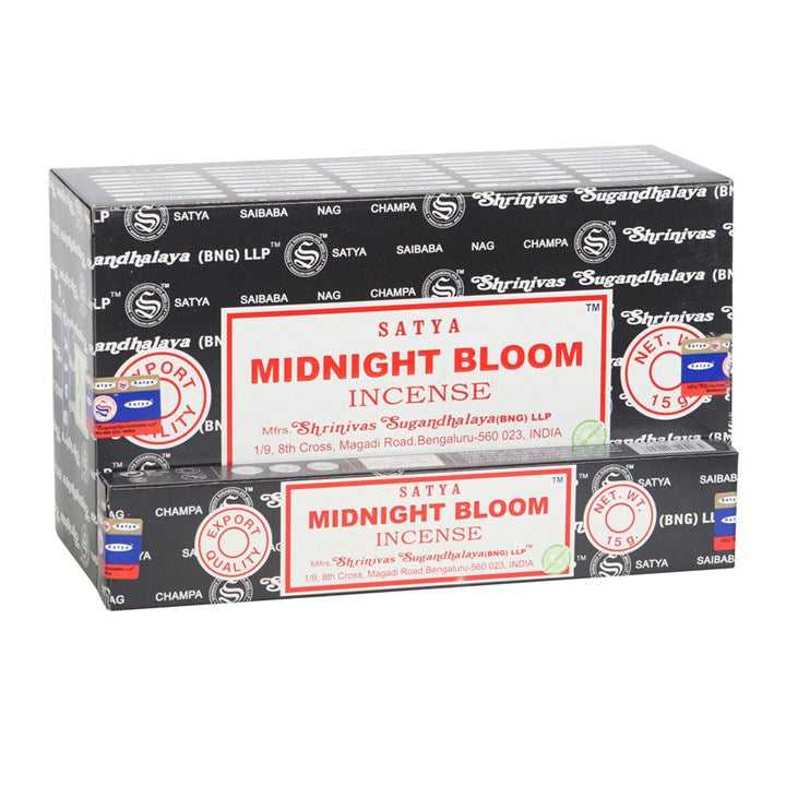 Set of 12 Midnight Bloom Incense Sticks by Satya (12/50)
