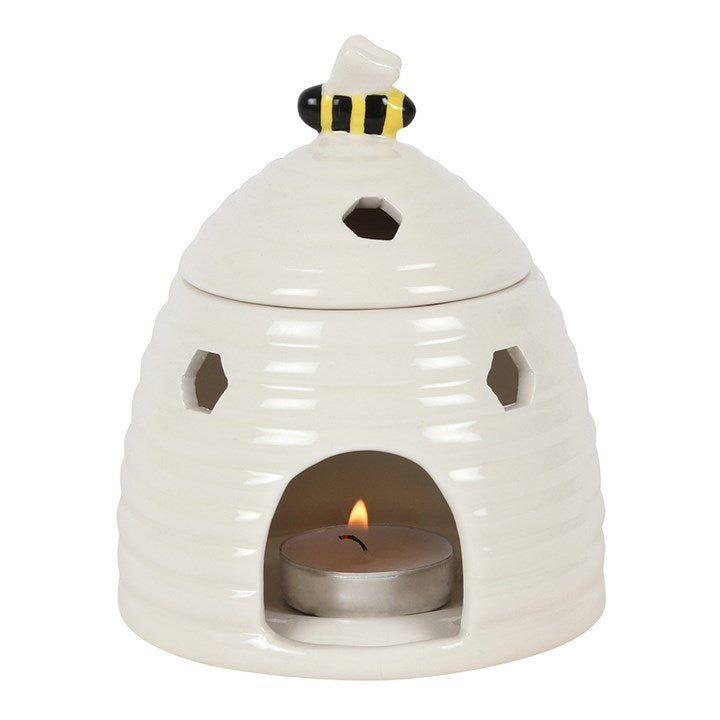 *White Beehive Ceramic Oil Burner (12/24)