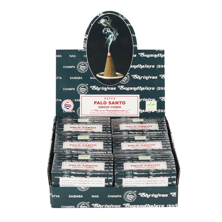 Set of 12 Palo Santo Dhoop Incense Cones by Satya (6/30)