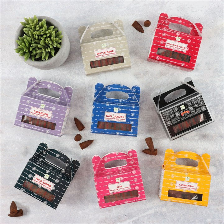 Set of 6 Nag Champa Backflow Dhoop Cones by Satya (6/30)