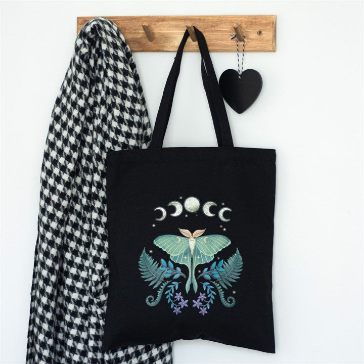 *Dark Forest Luna Moth Polycotton Tote Bag (6/24)