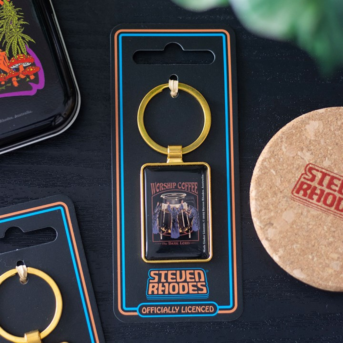 Worship Coffee Keyring by Steven Rhodes