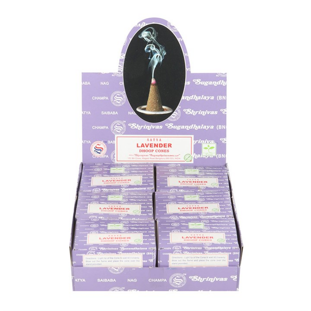 Set of 12 Lavender Dhoop Incense Cones by Satya (6/30)