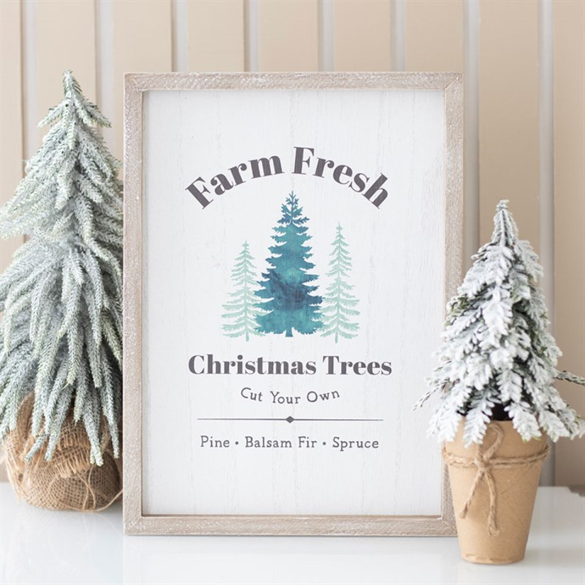 Farm Fresh Christmas Trees Framed Wall Art Print