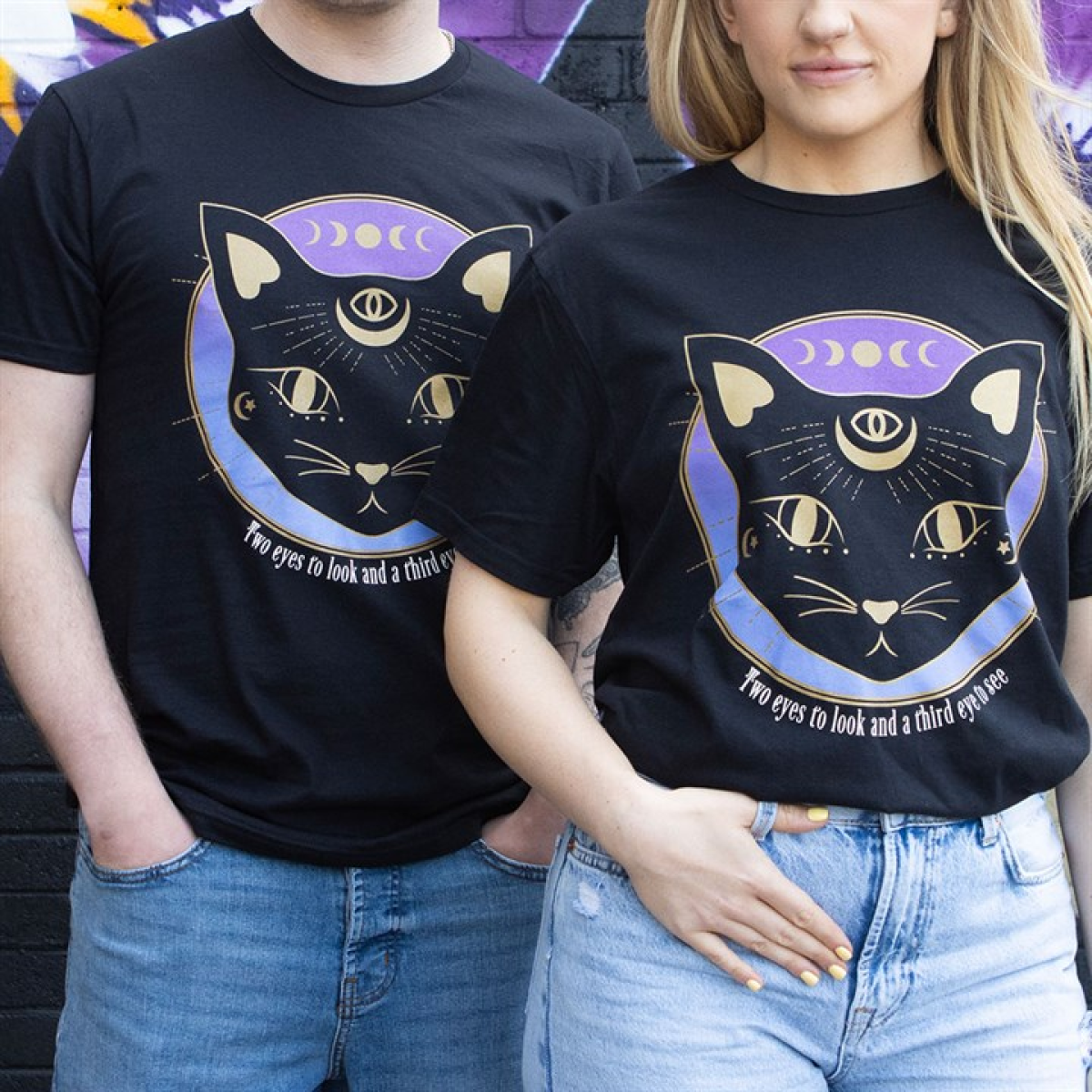 Mystic Mog Black Cat Unisex T-shirt Size S